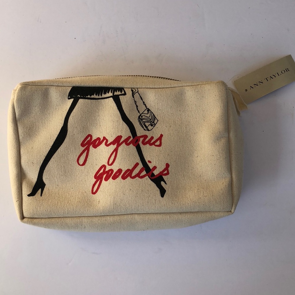 NWT Anne Taylor Canvas Cosmetics Bag